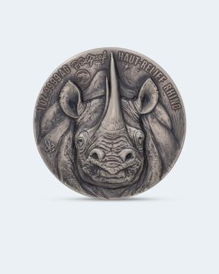 Silbermünze de Greef Premium Edition Rhinozeros