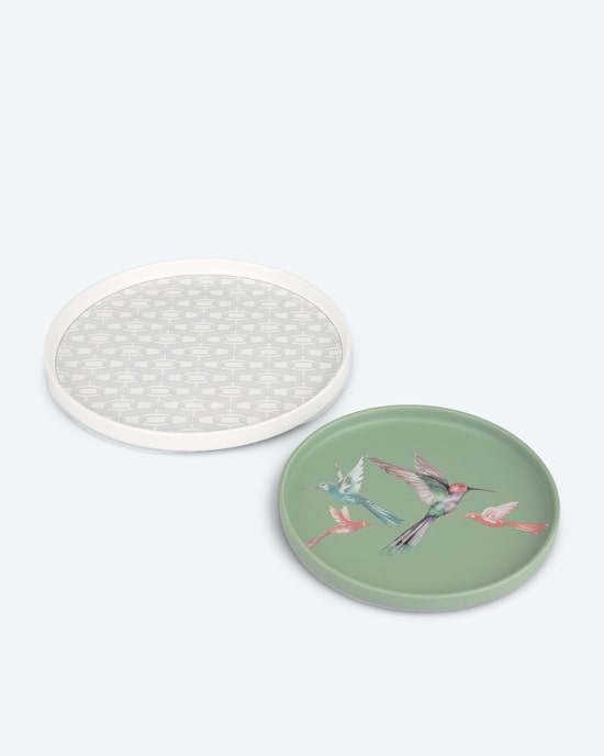 Produktabbildung für Deko-Tablett "Kolibri", 2tlg