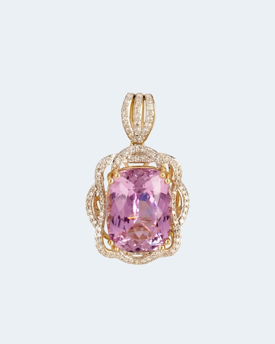 Produktabbildung für Anhänger mit Kunzit und Diamant