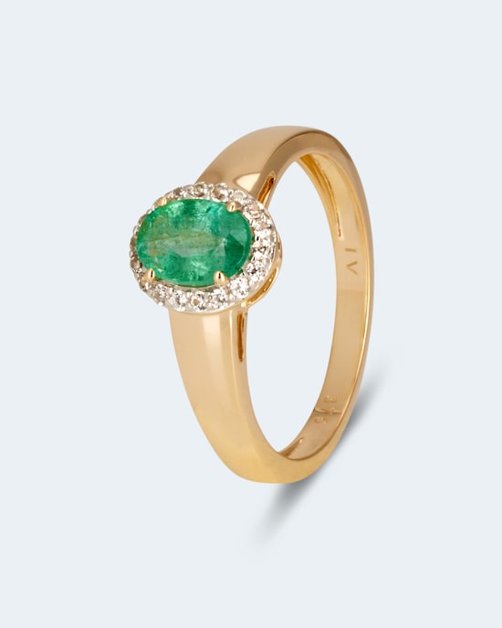 Produktabbildung für Ring mit Sambia Smaragd und Zirkon