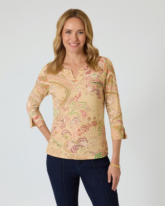 Produktabbildung für Shirt mit Blumen- und Paisley-Druck