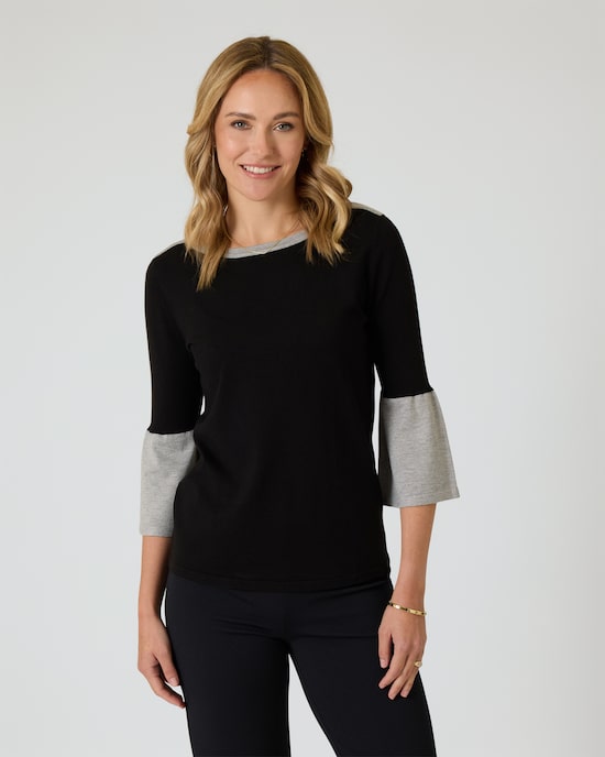 Produktabbildung für Pullover mit Kontrasteinsätzen