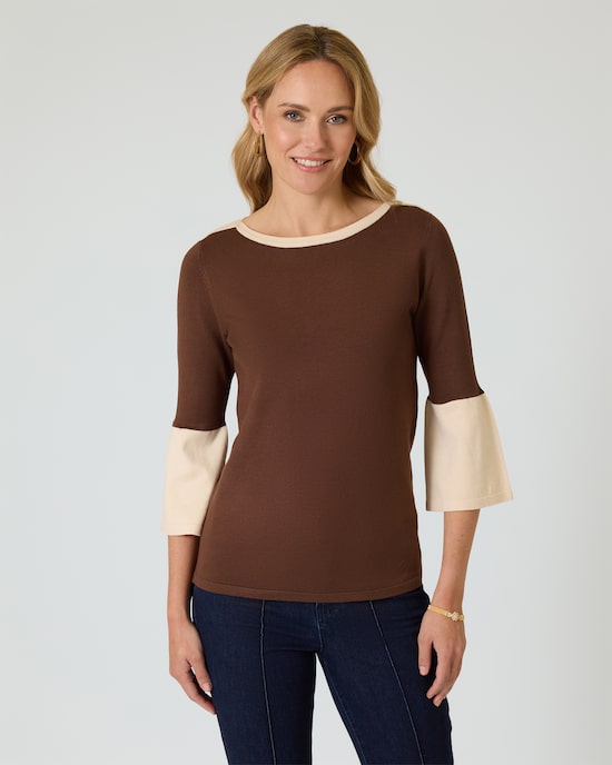 Produktabbildung für Pullover mit Kontrasteinsätzen