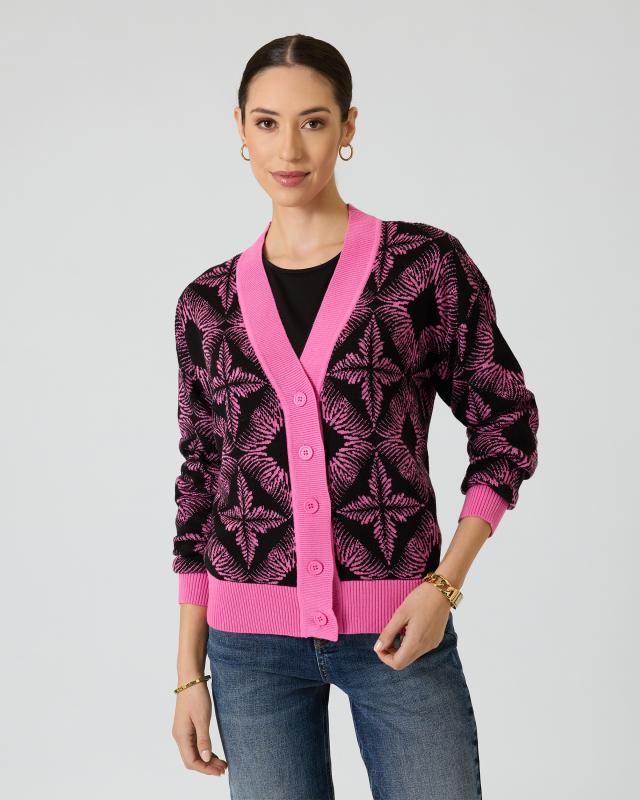 Cardigan mit All-over-Muster