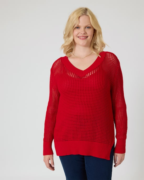Produktabbildung für Pullover mit Lochstruktur