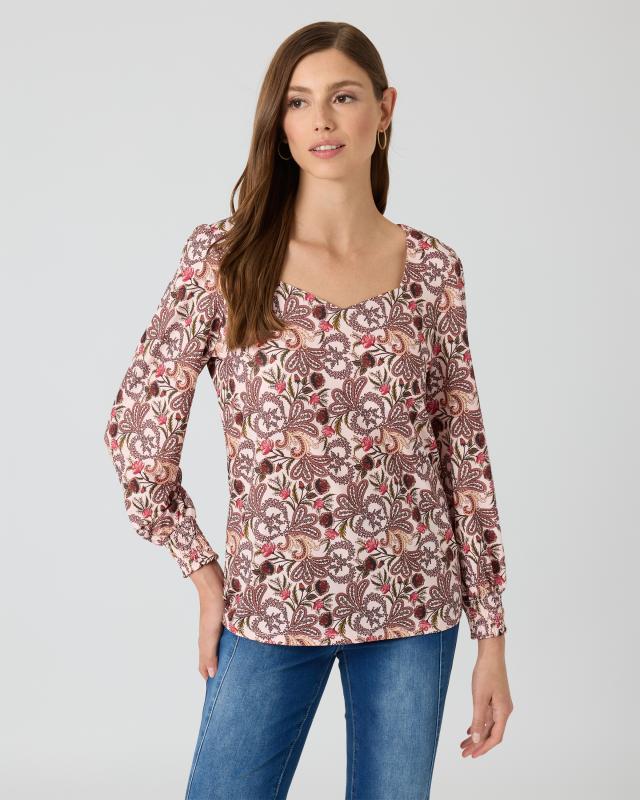 Shirt mit Paisley-Blumendruck