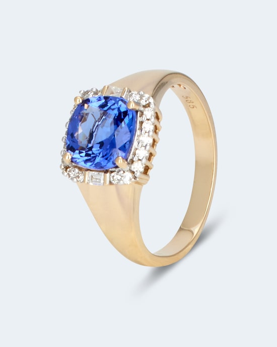 Produktabbildung für Ring mit Tansanit AAAAA & Brillanten