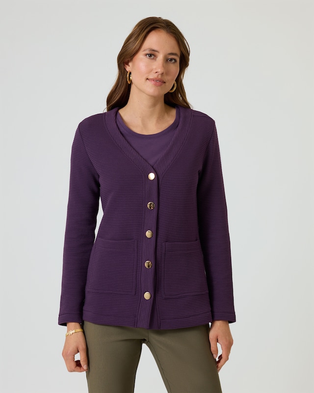 Long-Cardigan aus Ottoman Jersey