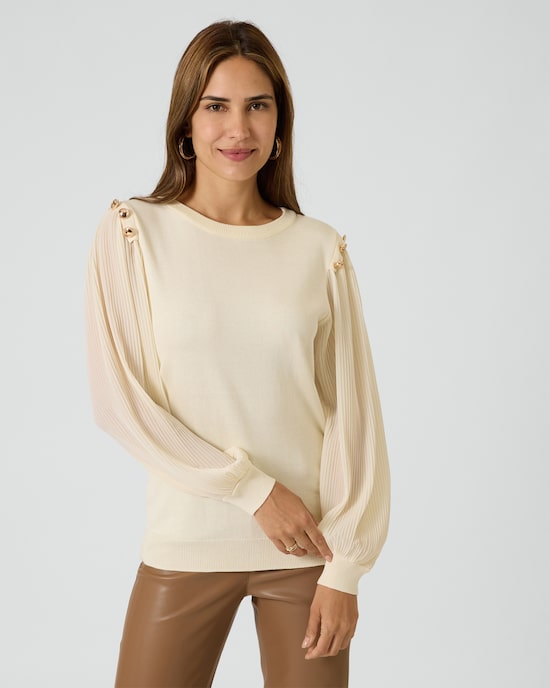 Produktabbildung für Pullover mit Chiffonärmeln