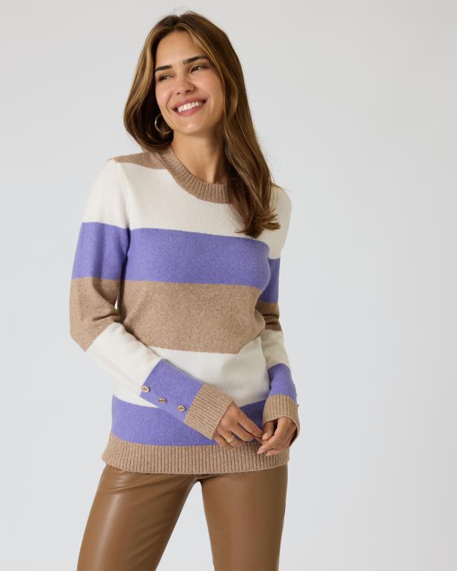 Strickpullover mit Colour-Blocking