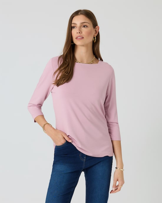 Produktabbildung für Shirt mit U-Boot-Ausschnitt