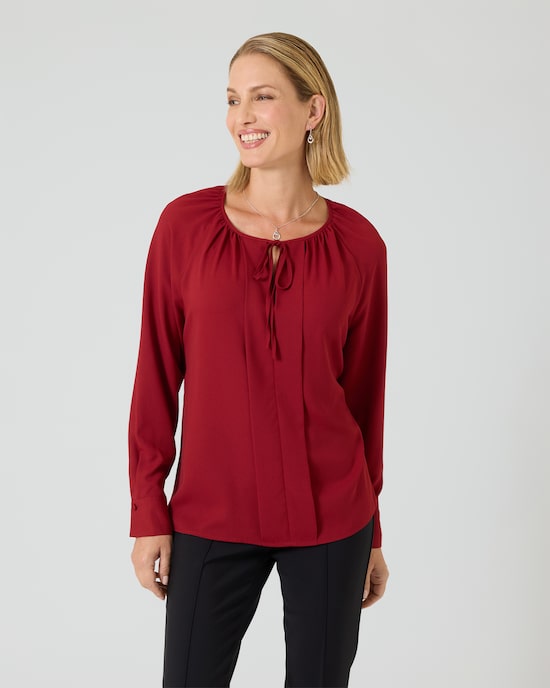 Produktabbildung für Bluse mit Rundhalsausschnitt