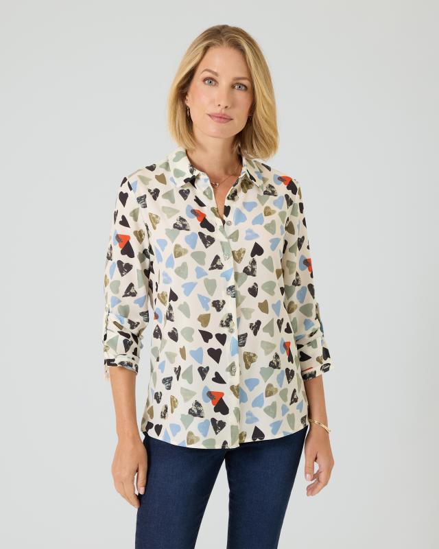 Bluse mit Herz-Print