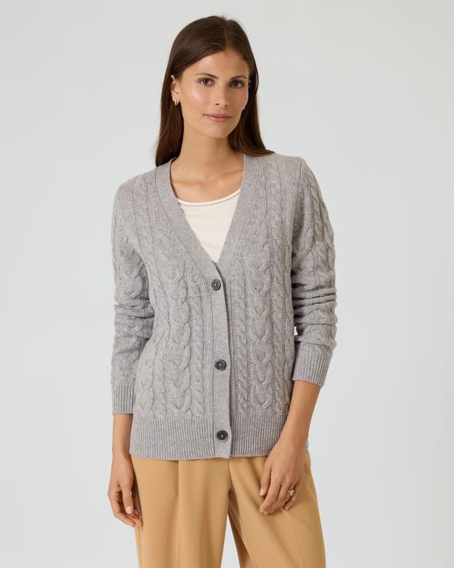 Cardigan mit Zopfstrickmuster