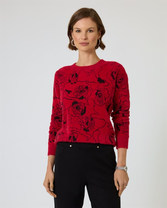 Produktabbildung für Pullover mit Rosenmotiv