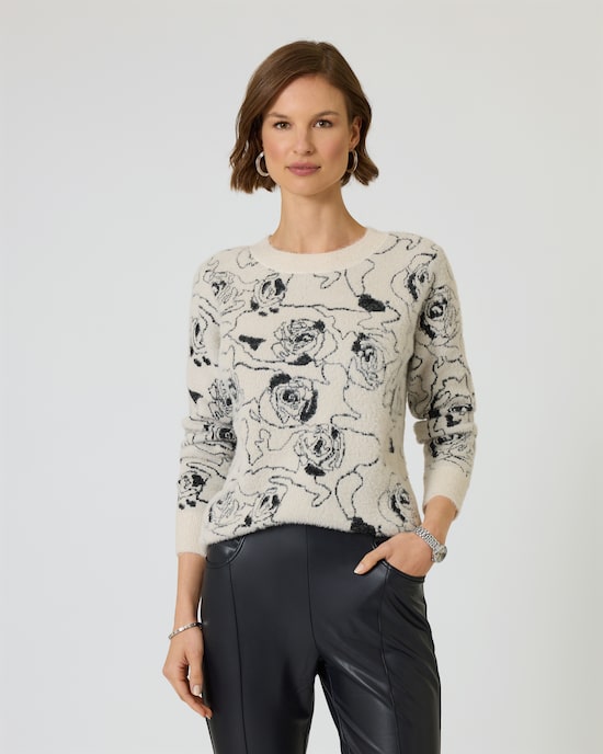 Produktabbildung für Pullover mit Rosenmotiv