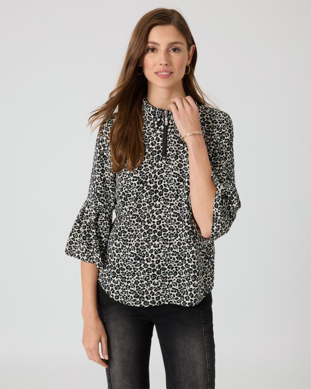 Bluse mit Leodruck