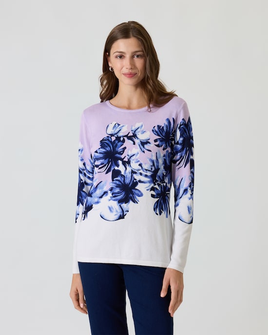 Produktabbildung für Pullover mit Blüten-Print