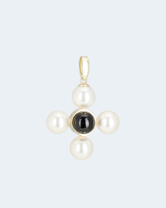 Produktabbildung für Kreuz-Anhänger MK-Perle 12 mm & Onyx