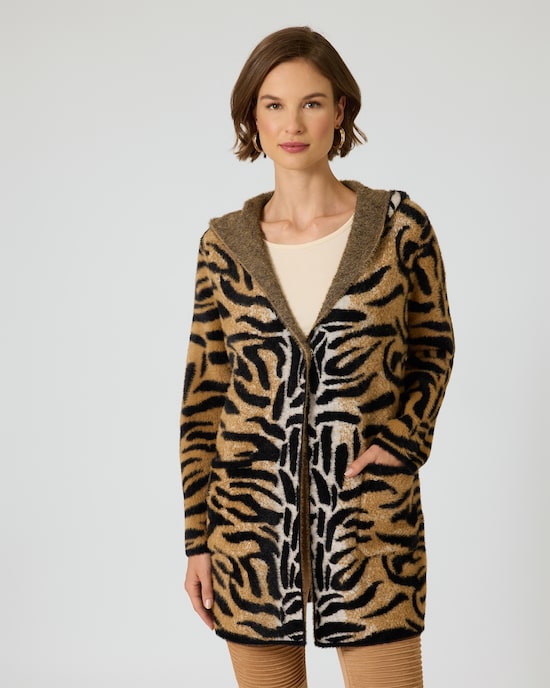 Produktabbildung für Cardigan mit Tiger-Print