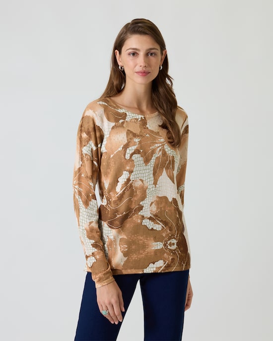 Produktabbildung für Pullover mit Animal-Blüten-Druck