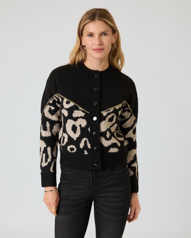 Cardigan mit Leo-Jacquard