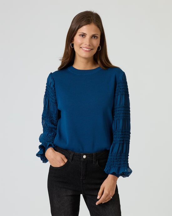 Produktabbildung für Pullover mit Chiffonärmeln