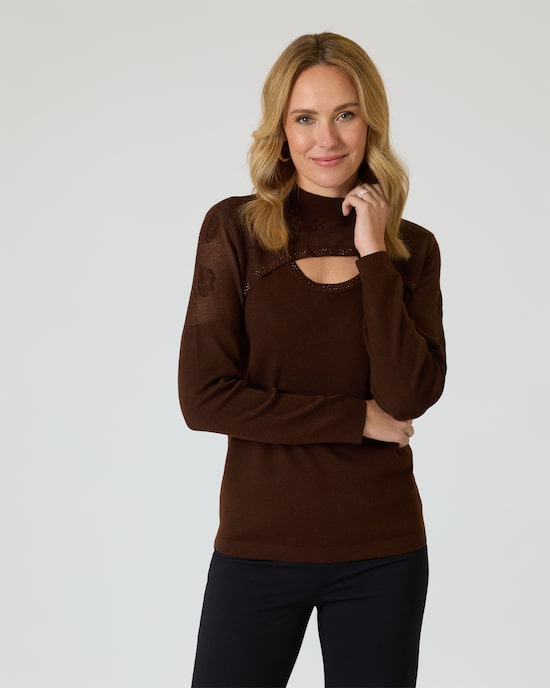 Produktabbildung für Pullover mit Spitzeneinsatz