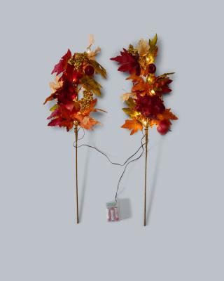 LED-Dekozweige im Herbst-Design, 2tlg.