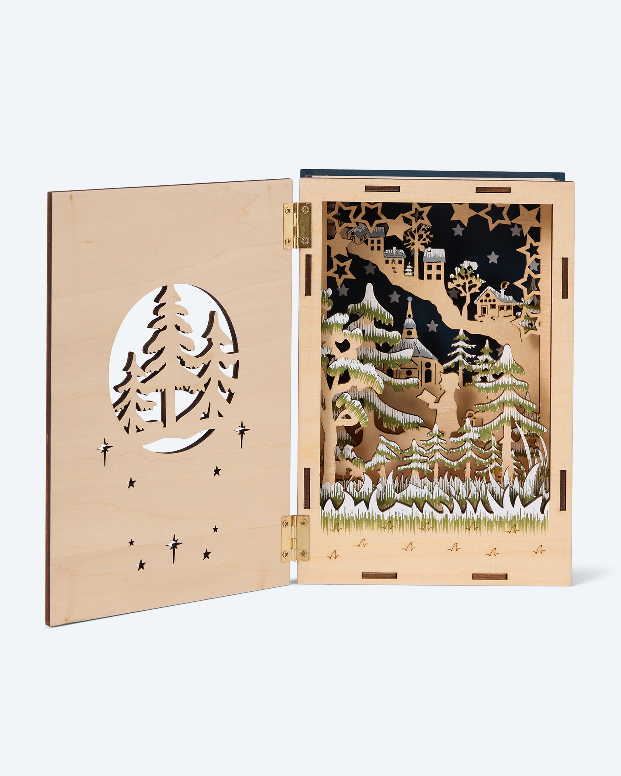 Produktabbildung für LED-Weihnachtsbuch aus Holz