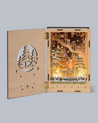 LED-Weihnachtsbuch aus Holz