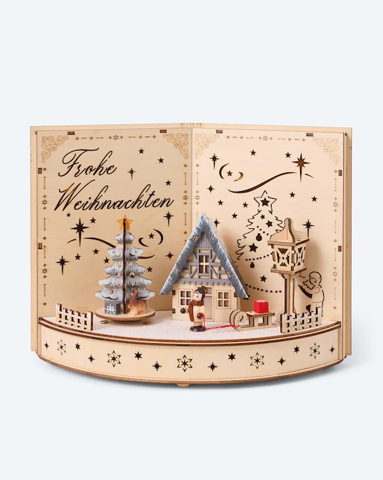 Produktabbildung für LED-Weihnachtsbuch aus Holz