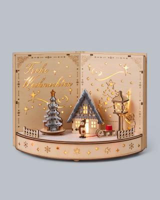 LED-Weihnachtsbuch aus Holz