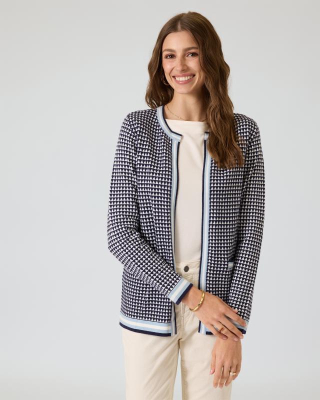 Cardigan mit Jacquard-Minimals