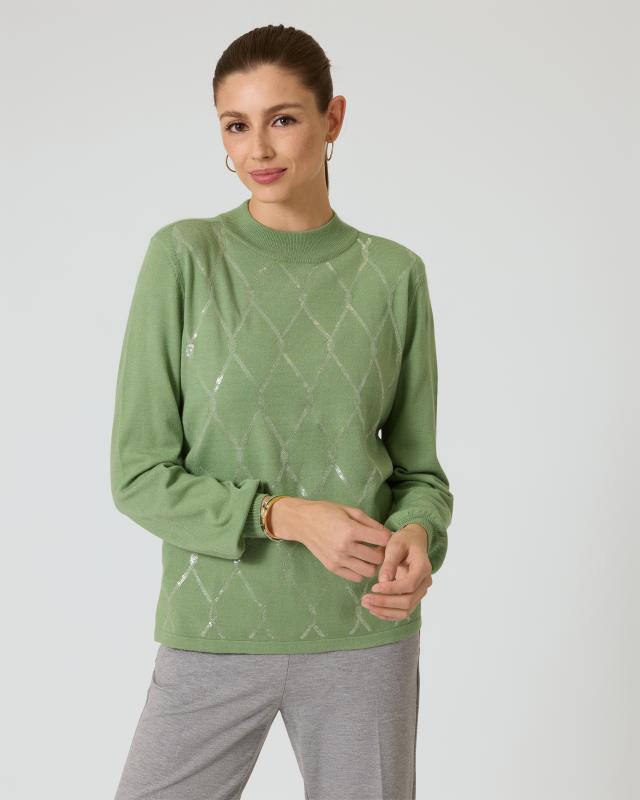 Pullover mit Pailletten-Rauten