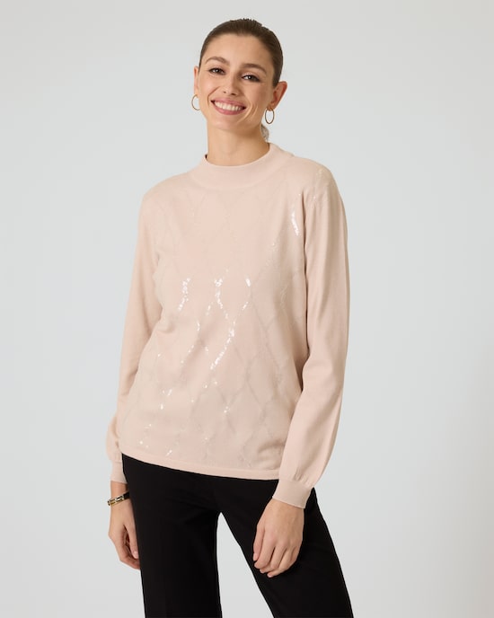 Produktabbildung für Pullover mit Pailletten-Rauten