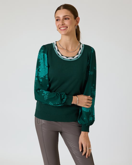 Produktabbildung für Pullover mit Chiffonärmeln