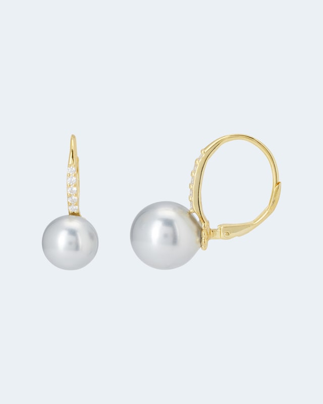 Ohrboutons MK-Perle 10 mm & Zirkonia