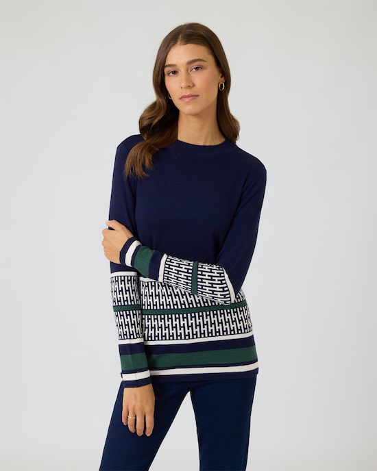 Produktabbildung für Midi-Pullover mit Jacquard-Muster