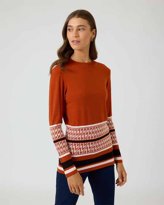 Produktabbildung für Midi-Pullover mit Jacquard-Muster