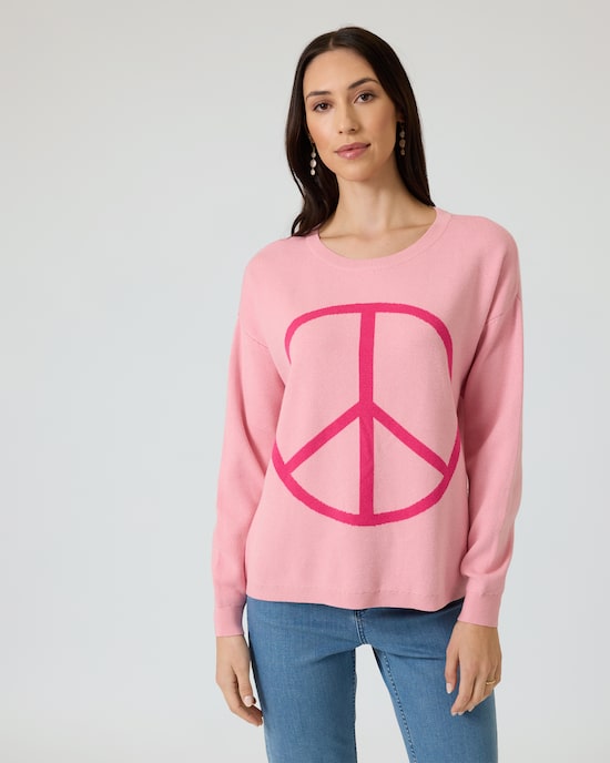 Produktabbildung für Strickpullover mit Peace-Symbol