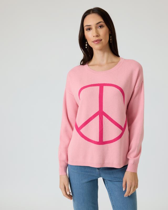 Strickpullover mit Peace-Symbol