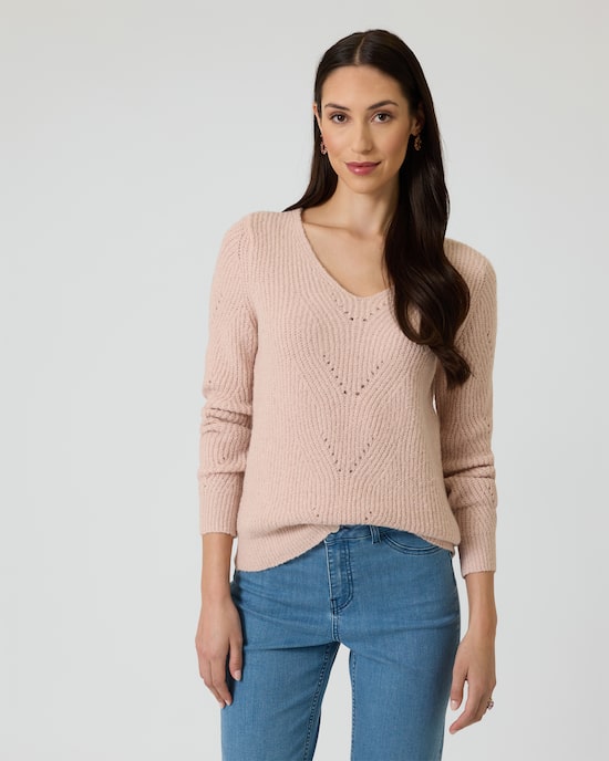 Produktabbildung für Strickpullover mit Ajour-Muster