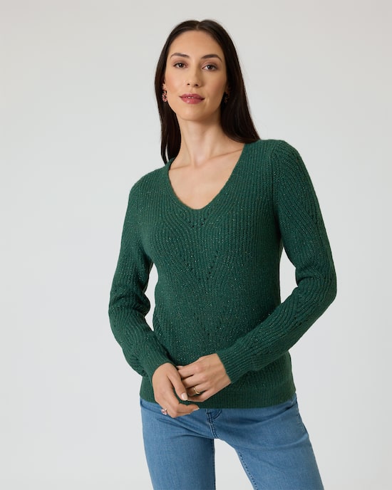 Produktabbildung für Strickpullover mit Ajour-Muster