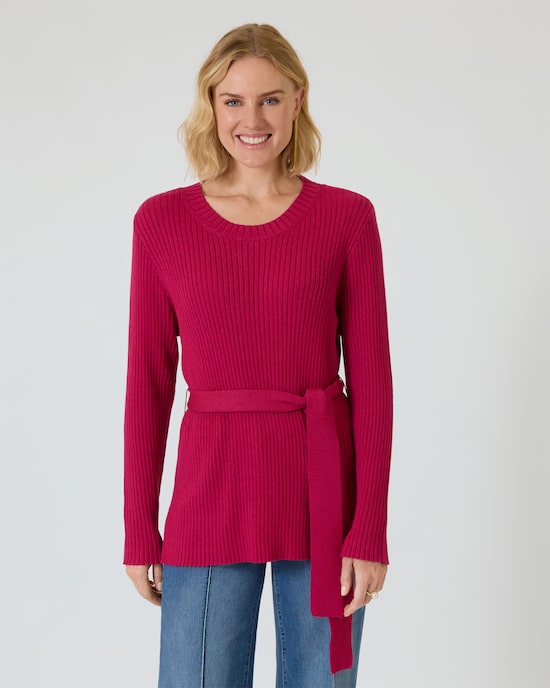Produktabbildung für Longpullover zum Binden