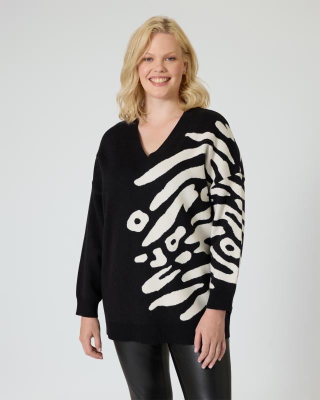 Pullover mit Zebra Jacquard