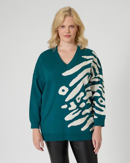 Produktabbildung für Pullover mit Zebra Jacquard