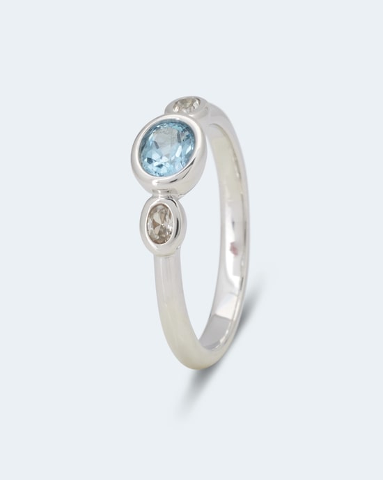 Produktabbildung für Ring mit Santa Maria Aquamarin und Zirkon