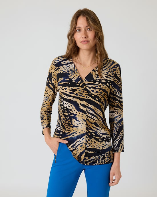 Produktabbildung für Blusenshirt mit Animal-Print