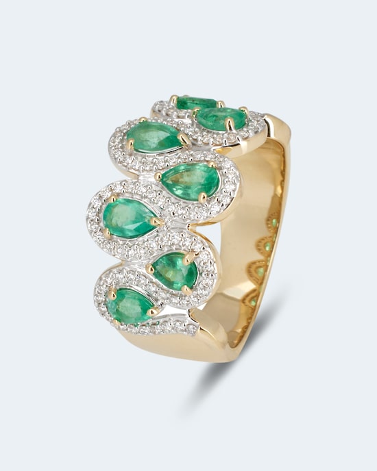 Produktabbildung für Ring mit Smaragd und Brillant